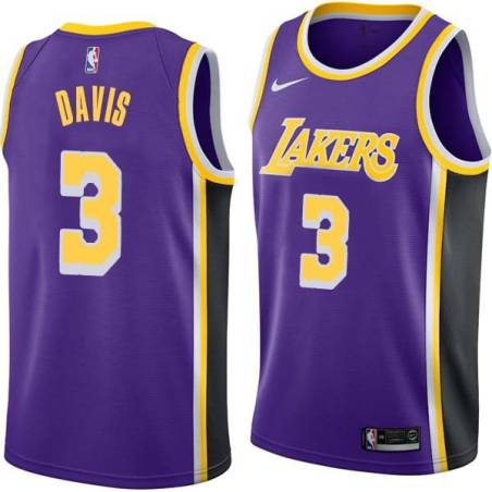 Purple Anthony Davis Lakers #3 Twill Basketball Jersey FREE SHIPPING