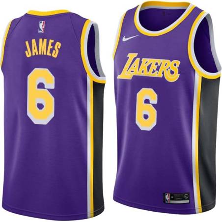 Purple LeBron James Lakers #6 Twill Basketball Jersey FREE SHIPPING