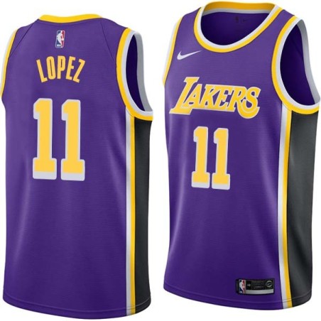 Purple Brook Lopez Lakers #11 Twill Basketball Jersey FREE SHIPPING