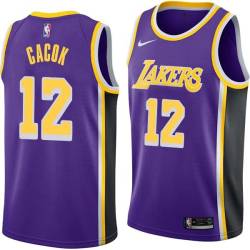 Purple Devontae Cacok Lakers #12 Twill Basketball Jersey FREE SHIPPING