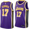 Purple Dennis Schroder Lakers #17 Twill Basketball Jersey FREE SHIPPING