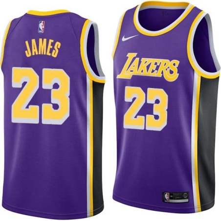 Purple LeBron James Lakers #23 Twill Basketball Jersey FREE SHIPPING