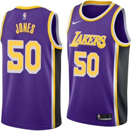 Purple Jemerrio Jones Lakers #50 Twill Basketball Jersey FREE SHIPPING