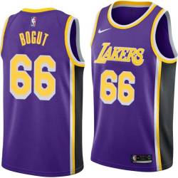 Purple Andrew Bogut Lakers #66 Twill Basketball Jersey FREE SHIPPING