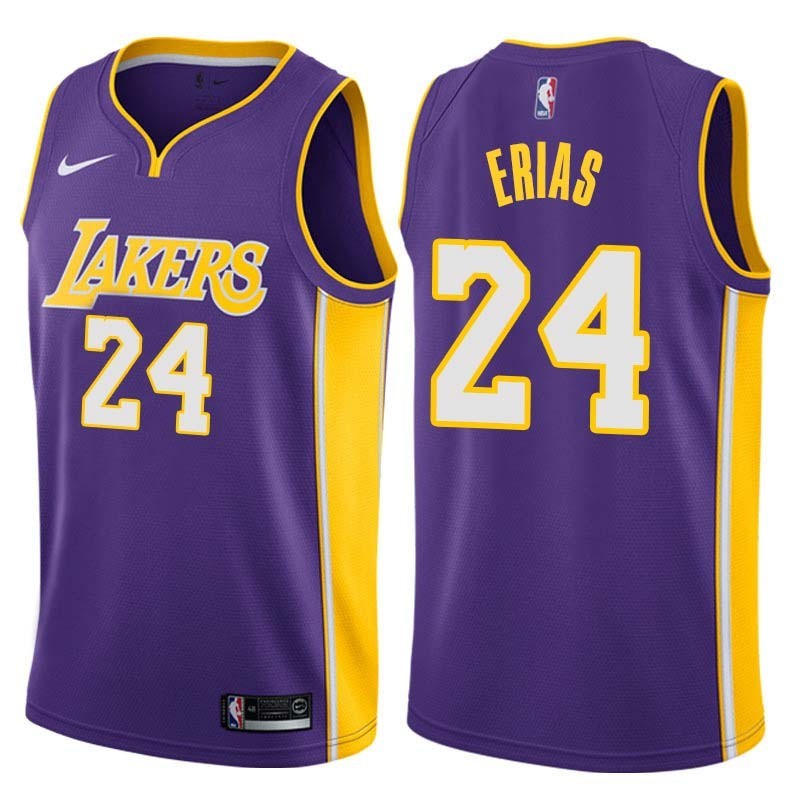 Purple2 Bo Erias Twill Basketball Jersey -Lakers #24 Erias Twill Jerseys, FREE SHIPPING