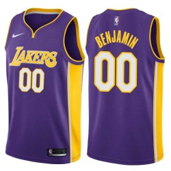 Purple2 Benoit Benjamin Twill Basketball Jersey -Lakers #00 Benjamin Twill Jerseys, FREE SHIPPING