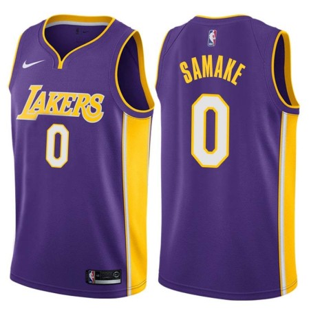 Purple2 Soumaila Samake Twill Basketball Jersey -Lakers #0 Samake Twill Jerseys, FREE SHIPPING