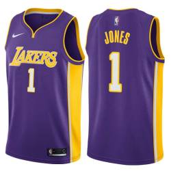Purple2 Earl Jones Twill Basketball Jersey -Lakers #1 Jones Twill Jerseys, FREE SHIPPING