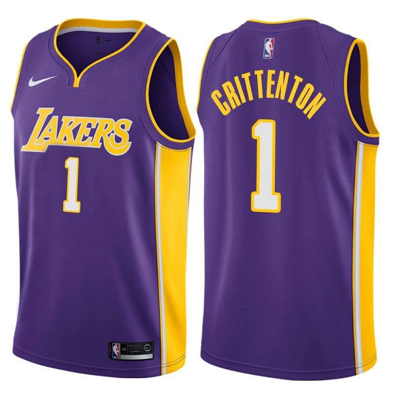 Purple2 Javaris Crittenton Twill Basketball Jersey -Lakers #1 Crittenton Twill Jerseys, FREE SHIPPING