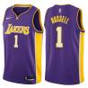 Purple2 D'Angelo Russell Twill Basketball Jersey -Lakers #1 Russell Twill Jerseys, FREE SHIPPING
