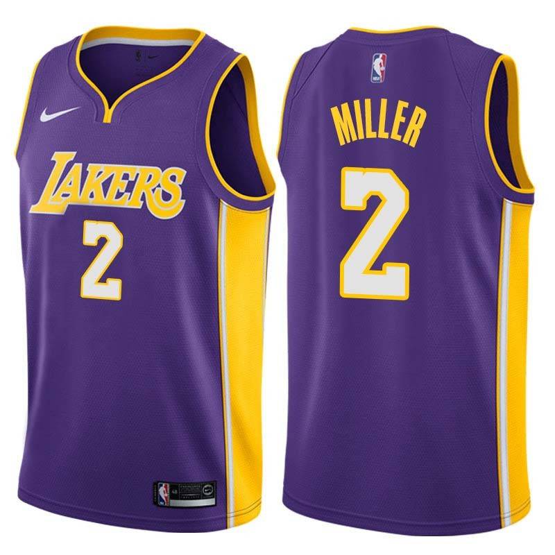 Purple2 Anthony Miller Twill Basketball Jersey -Lakers #2 Miller Twill Jerseys, FREE SHIPPING