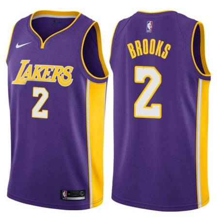 Purple2 MarShon Brooks Twill Basketball Jersey -Lakers #2 Brooks Twill Jerseys, FREE SHIPPING