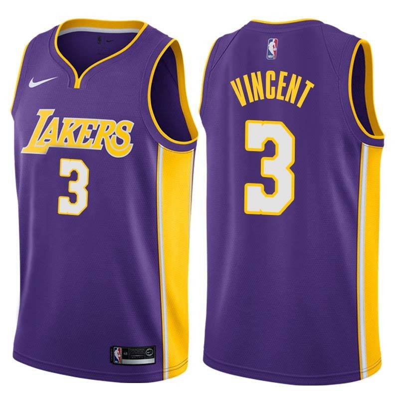 Purple2 Jay Vincent Twill Basketball Jersey -Lakers #3 Vincent Twill Jerseys, FREE SHIPPING