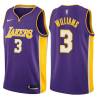 Purple2 Shammond Williams Twill Basketball Jersey -Lakers #3 Williams Twill Jerseys, FREE SHIPPING