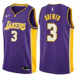 Purple2 Corey Brewer Twill Basketball Jersey -Lakers #3 Brewer Twill Jerseys, FREE SHIPPING