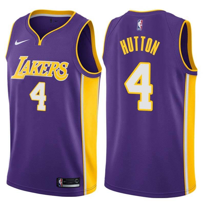 Purple2 Joe Hutton Twill Basketball Jersey -Lakers #4 Hutton Twill Jerseys, FREE SHIPPING