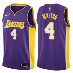 Purple2 Luke Walton Twill Basketball Jersey -Lakers #4 Walton Twill Jerseys, FREE SHIPPING