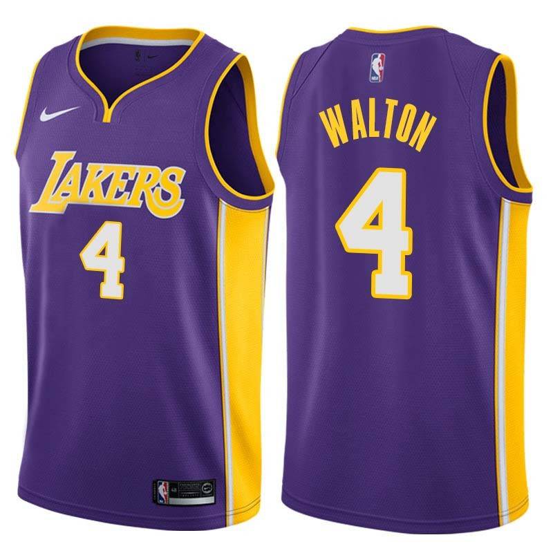 Purple2 Luke Walton Twill Basketball Jersey -Lakers #4 Walton Twill Jerseys, FREE SHIPPING