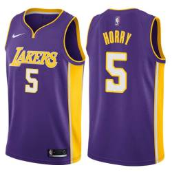 Purple2 Robert Horry Twill Basketball Jersey -Lakers #5 Horry Twill Jerseys, FREE SHIPPING