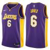 Purple2 Eddie Jones Twill Basketball Jersey -Lakers #6 Jones Twill Jerseys, FREE SHIPPING