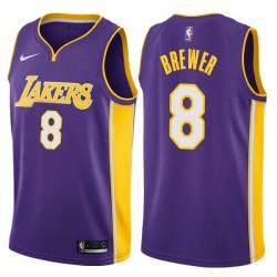 Purple2 Jim Brewer Twill Basketball Jersey -Lakers #8 Brewer Twill Jerseys, FREE SHIPPING