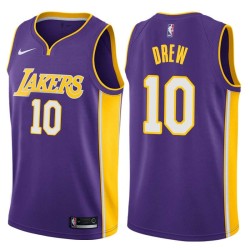 Purple2 Larry Drew Twill Basketball Jersey -Lakers #10 Drew Twill Jerseys, FREE SHIPPING