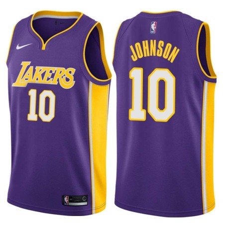 Purple2 Trey Johnson Twill Basketball Jersey -Lakers #10 Johnson Twill Jerseys, FREE SHIPPING