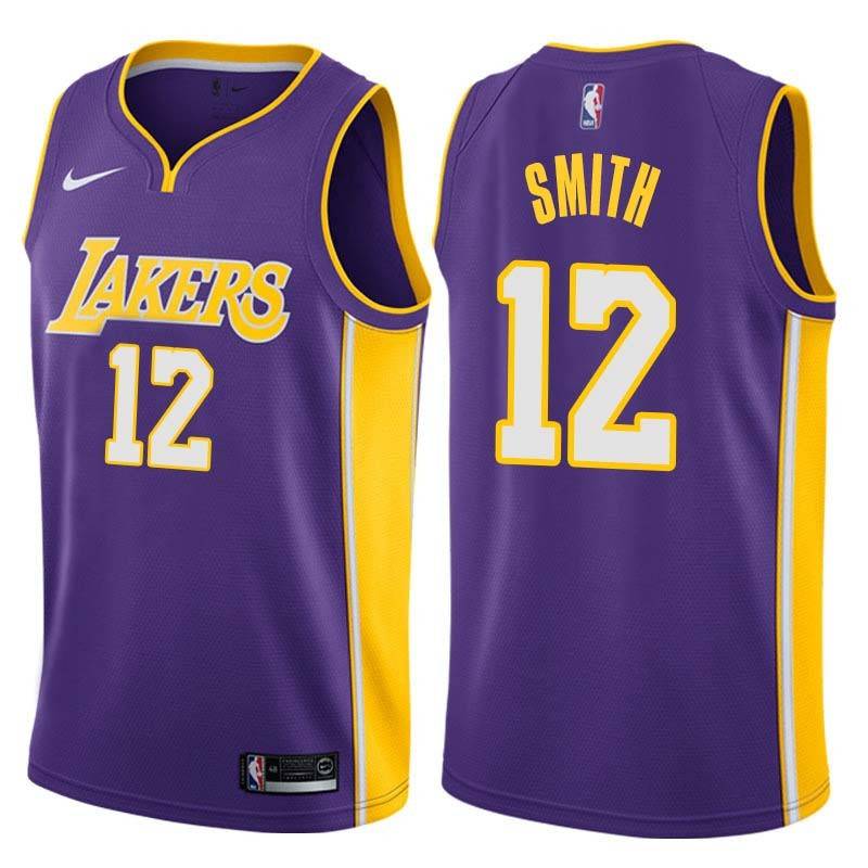 Purple2 Don Smith Twill Basketball Jersey -Lakers #12 Smith Twill Jerseys, FREE SHIPPING