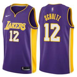 Purple2 Howie Schultz Twill Basketball Jersey -Lakers #12 Schultz Twill Jerseys, FREE SHIPPING