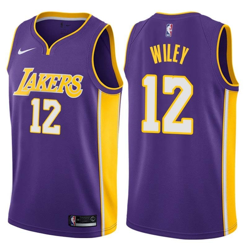 Purple2 Gene Wiley Twill Basketball Jersey -Lakers #12 Wiley Twill Jerseys, FREE SHIPPING