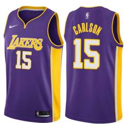 Purple2 Don Carlson Twill Basketball Jersey -Lakers #15 Carlson Twill Jerseys, FREE SHIPPING