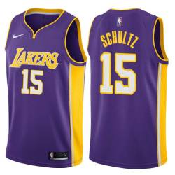 Purple2 Howie Schultz Twill Basketball Jersey -Lakers #15 Schultz Twill Jerseys, FREE SHIPPING