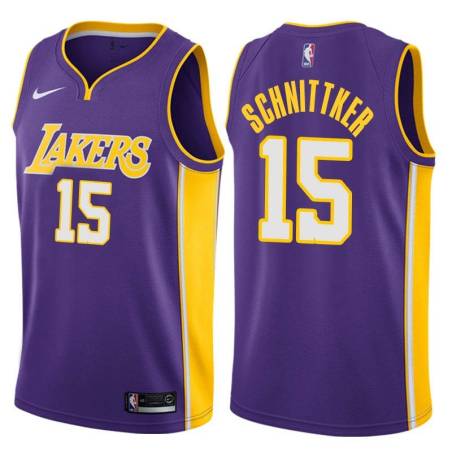 Purple2 Dick Schnittker Twill Basketball Jersey -Lakers #15 Schnittker Twill Jerseys, FREE SHIPPING