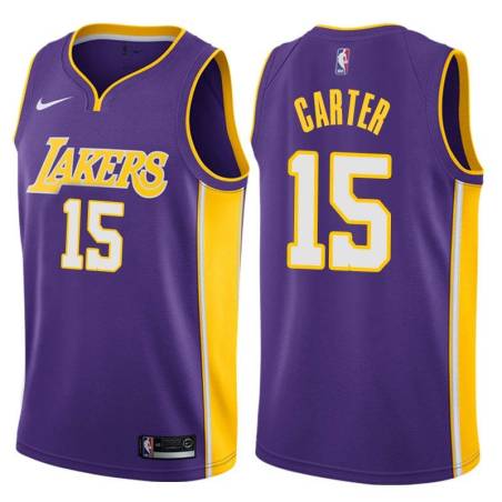 Purple2 Ron Carter Twill Basketball Jersey -Lakers #15 Carter Twill Jerseys, FREE SHIPPING