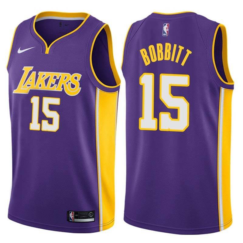 Purple2 Tony Bobbitt Twill Basketball Jersey -Lakers #15 Bobbitt Twill Jerseys, FREE SHIPPING