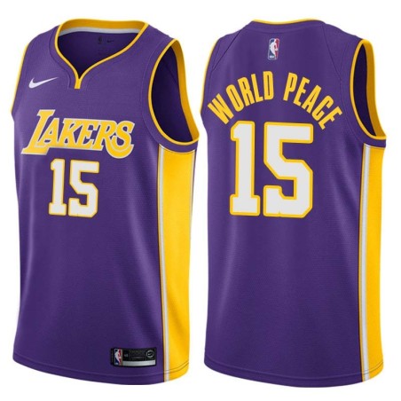 Purple2 Metta World Peace Twill Basketball Jersey -Lakers #15 World Peace Twill Jerseys, FREE SHIPPING