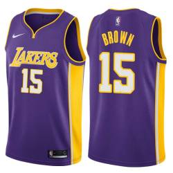 Purple2 Jabari Brown Twill Basketball Jersey -Lakers #15 Brown Twill Jerseys, FREE SHIPPING