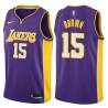 Purple2 Jabari Brown Twill Basketball Jersey -Lakers #15 Brown Twill Jerseys, FREE SHIPPING