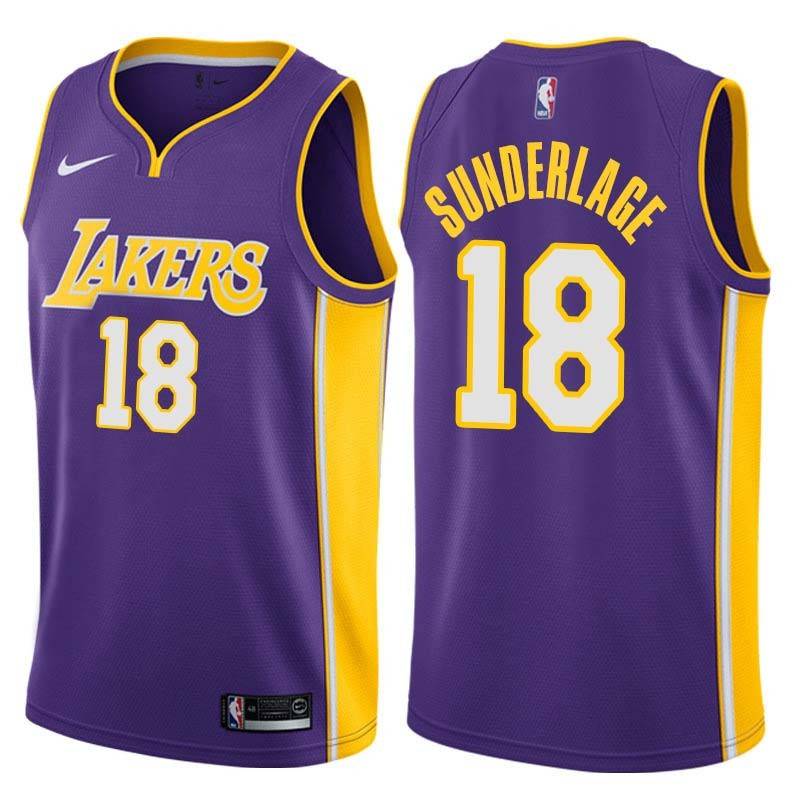 Purple2 Don Sunderlage Twill Basketball Jersey -Lakers #18 Sunderlage Twill Jerseys, FREE SHIPPING