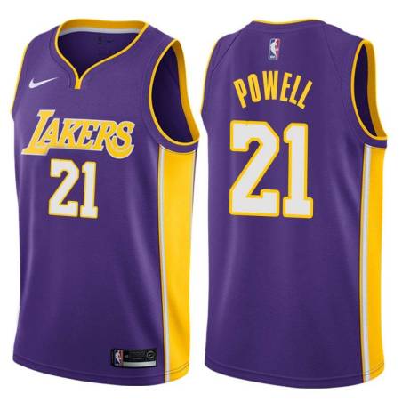 Purple2 Josh Powell Twill Basketball Jersey -Lakers #21 Powell Twill Jerseys, FREE SHIPPING