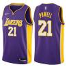 Purple2 Josh Powell Twill Basketball Jersey -Lakers #21 Powell Twill Jerseys, FREE SHIPPING