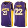 Purple2 George Brown Twill Basketball Jersey -Lakers #22 Brown Twill Jerseys, FREE SHIPPING