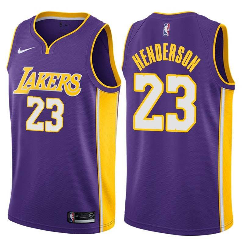 Purple2 Jerome Henderson Twill Basketball Jersey -Lakers #23 Henderson Twill Jerseys, FREE SHIPPING