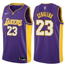 Purple2 Cedric Ceballos Twill Basketball Jersey -Lakers #23 Ceballos Twill Jerseys, FREE SHIPPING