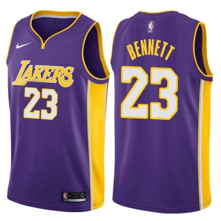 Purple2 Mario Bennett Twill Basketball Jersey -Lakers #23 Bennett Twill Jerseys, FREE SHIPPING