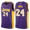 Purple2 Bobby Smith Twill Basketball Jersey -Lakers #24 Smith Twill Jerseys, FREE SHIPPING