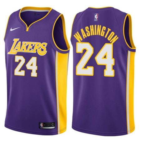 Purple2 Kermit Washington Twill Basketball Jersey -Lakers #24 Washington Twill Jerseys, FREE SHIPPING