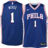 Blue JaVale McGee Twill Basketball Jersey -76ers #1 McGee Twill Jerseys, FREE SHIPPING