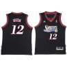 Black Throwback Johnny Green Twill Basketball Jersey -76ers #12 Green Twill Jerseys, FREE SHIPPING