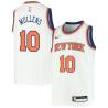 White Bob Mullens Twill Basketball Jersey -Knicks #10 Mullens Twill Jerseys, FREE SHIPPING